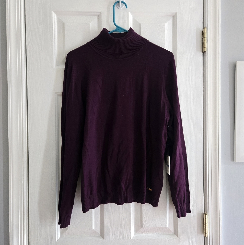 Calvin Klein Plum Purple Turtleneck Sweater Nwt